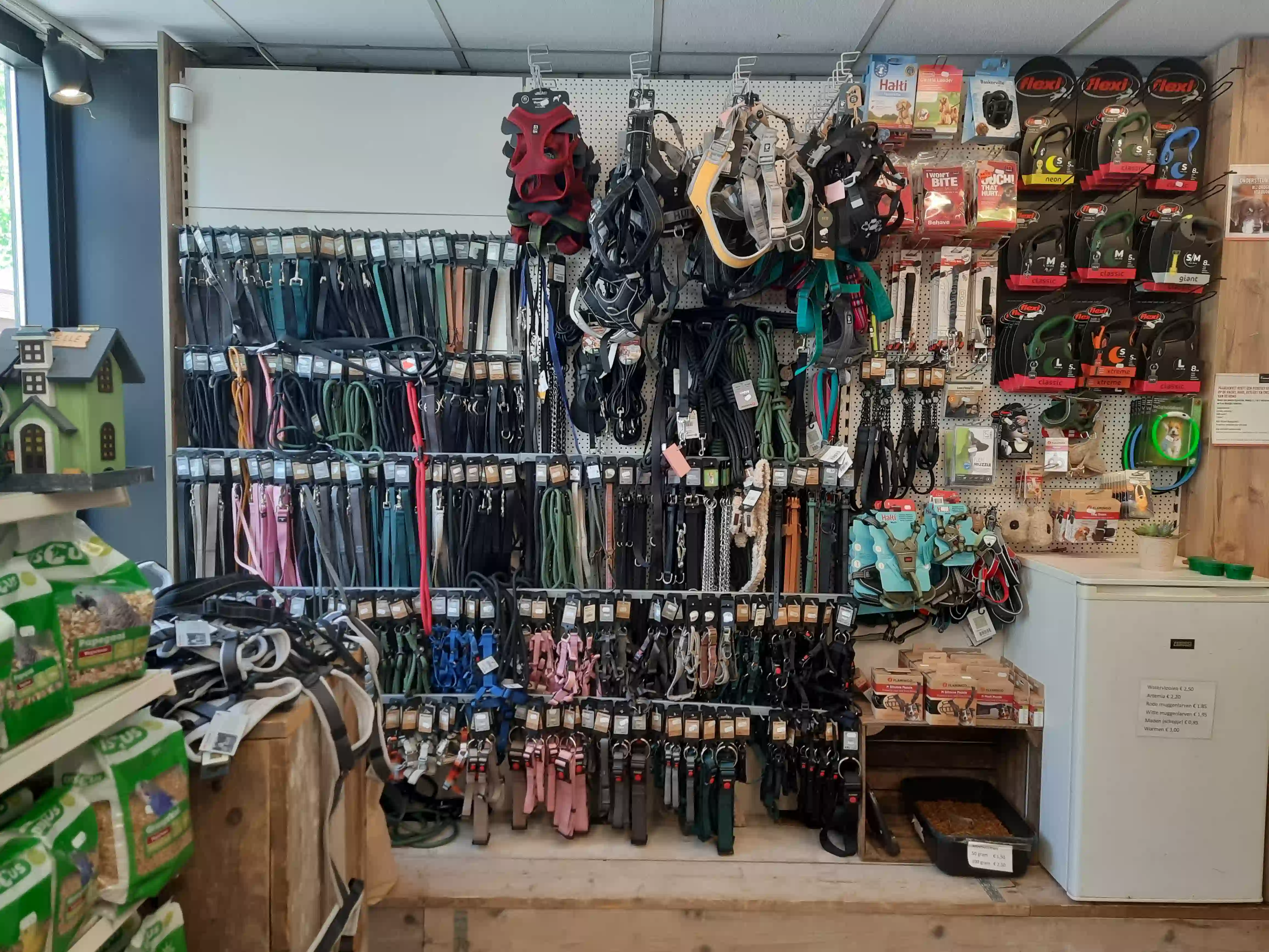 Tuigjes en riemen in de winkel